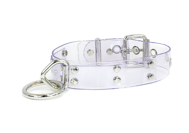 FMC110VN-CLR PVC 1 1/4" BONDAGE COLLAR WITH LARGE RING