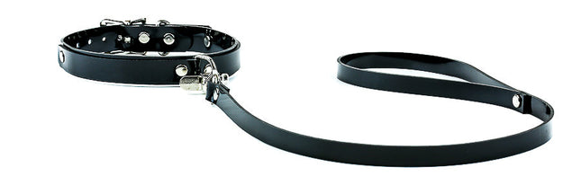 FMC111VN-BLK-LS 3/4" COLLAR WITH LARGE D RING WITH LEASH