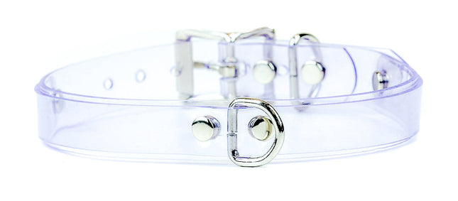 FMC111VN-CLR PVC 3/4" BONDAGE COLLAR WITH D RING