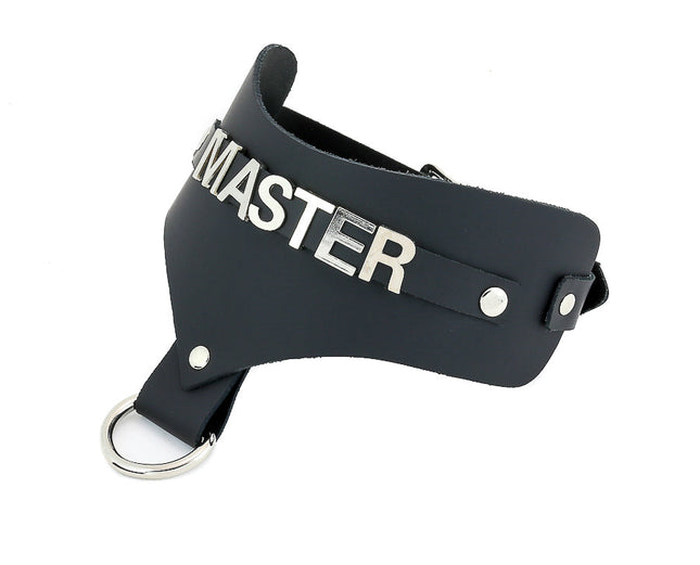 FMC130LEATHER POSTURE COLLAR STEEL LETTER WORDS ID NAME CHOKER