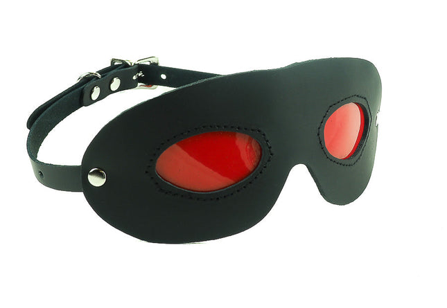 FME102-RED BLACK EYE MASK WITH RED LENS
