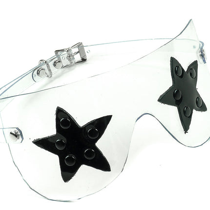 FME104VN-CLEAR   STAR PATCH RIVETED CLEAR BLINDFOLD BUCKLE ATTACHMENT