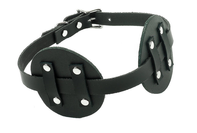 FME106L LEATHER BLACK PATCH EYE MASK