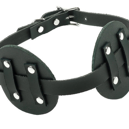 FME106  RIVETED ROUND  GENUINE LEATHER BLINDFOLD BUCKLE ATTACHEMENT