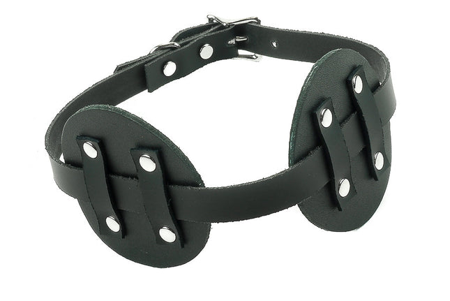 FME106L LEATHER BLACK PATCH EYE MASK