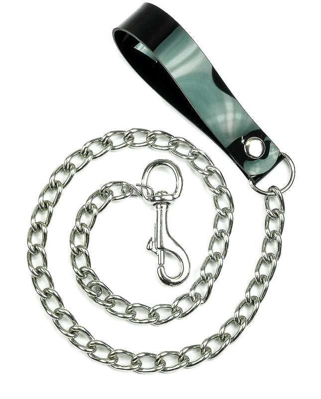 FML105VN-BLK  4MM HEAVY CHAIN LEASH WITH 3" HOOK