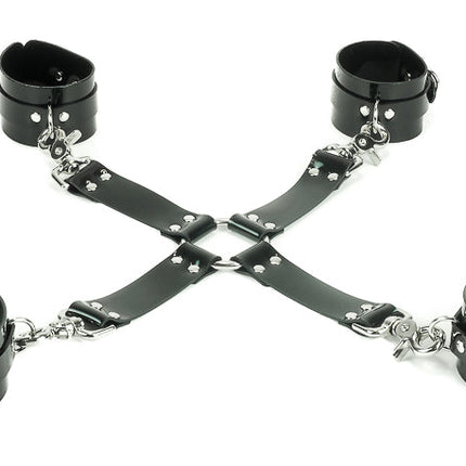 FMS100VN   FOUR WAY RESTRAINTS SET ANKLE AND WRIST PVC VINYL