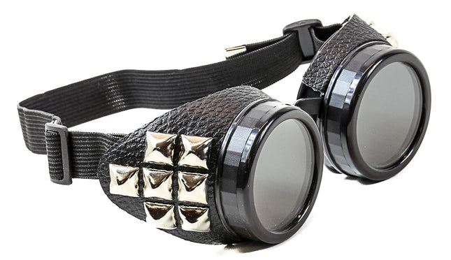 G152 LEATHER WRAP STUDDED GOGGLES