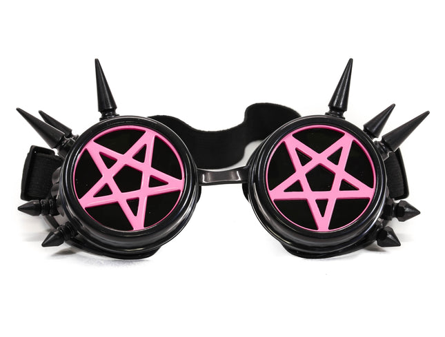 G253 SPIKED GOGGLES WITH PENTAGRAM