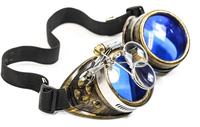 G302BRS BRASS GOGGLES 3X COLOR LENS WITH 16X LOUPE