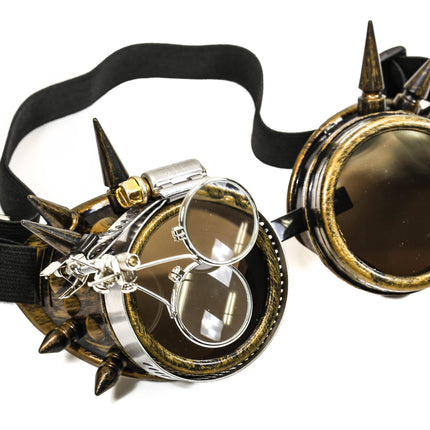 G304BRS 16X LOUPE BRASS SPIKE GOGGLES COLORED LENS