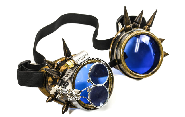 G304BRS 16X LOUPE BRASS SPIKE GOGGLES COLORED LENS