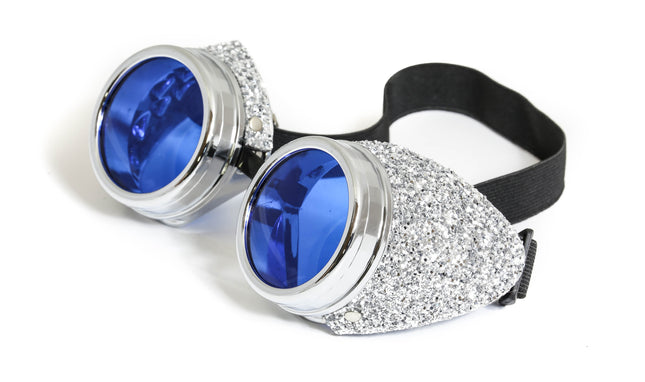 G406G GLITTER GOGGLES WITH BLUE LENS