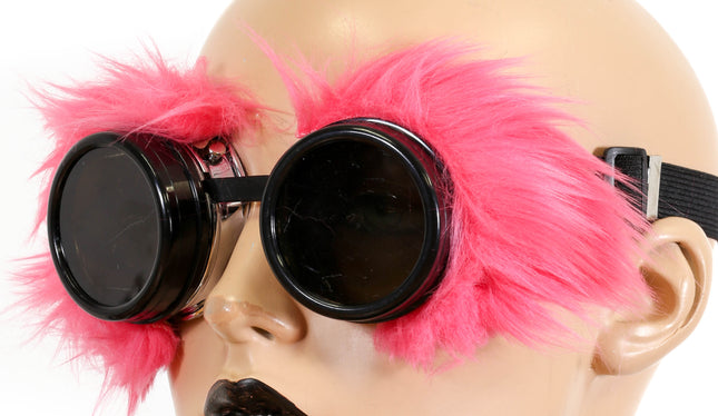 G410PNK PINK FUR GOGGLES BLK/SIL FRAME