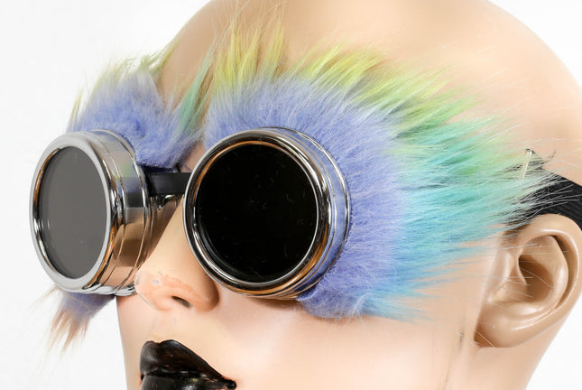 G410YEL YELLOW FUR GOGGLES BLK/SIL FRAME