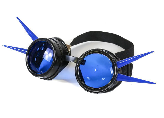 G412BLU 2.75" STEEL TALL BLUE SPIKES BLUE LENS GOGGLES