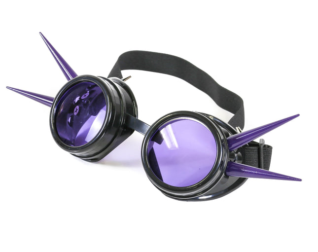 G412PPL 2.75" STEEL TALL PURPLE SPIKES PURPLE LENS GOGGLES