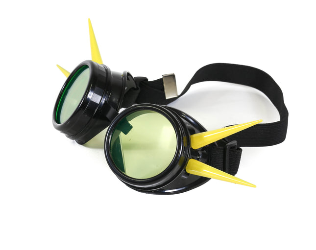 G412YEL 2.75" STEEL TALL YELLOW SPIKES YELLOW LENS GOGGLES