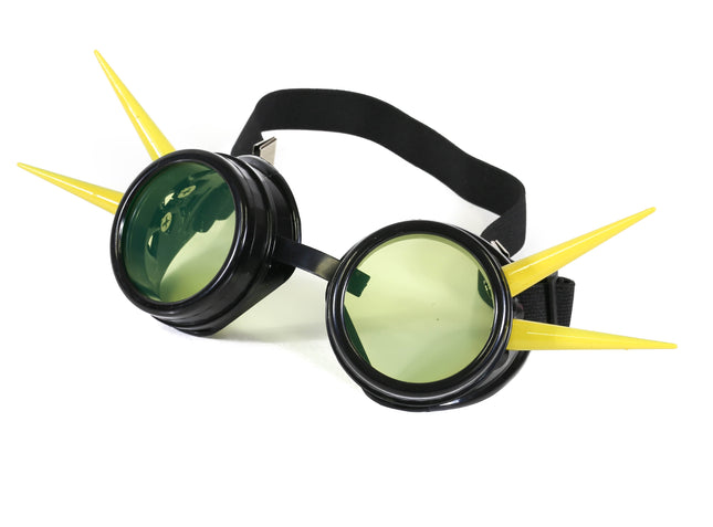 G412YEL 2.75" STEEL TALL YELLOW SPIKES YELLOW LENS GOGGLES