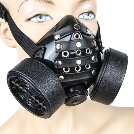 GM104 LEATHER-WRAPPED LECTER STYLE GAS MASK LEATHER-WRAPPED FILTER COVER