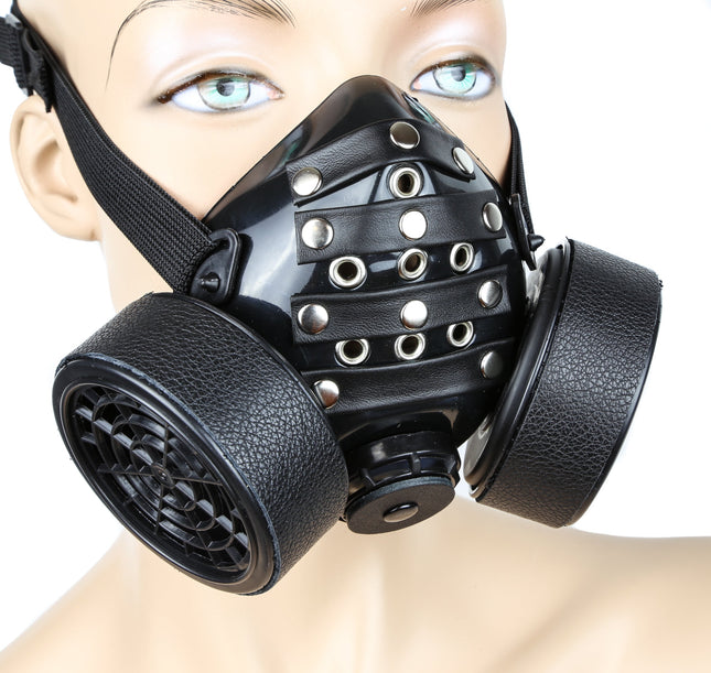 GM104 LEATHER-WRAPPED LECTER STYLE GAS MASK LEATHER-WRAPPED FILTER COVER