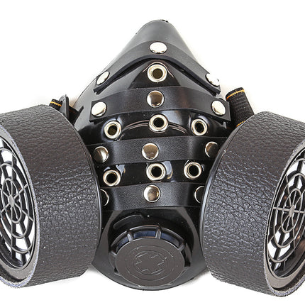GM104 LEATHER-WRAPPED LECTER STYLE GAS MASK LEATHER-WRAPPED FILTER COVER