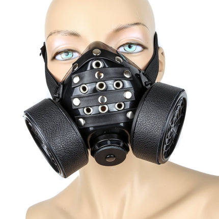 GM104 LEATHER-WRAPPED LECTER STYLE GAS MASK LEATHER-WRAPPED FILTER COVER