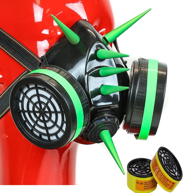 GM163 VINYL STRAP XL TALL SPIKE GAS MASK DUAL