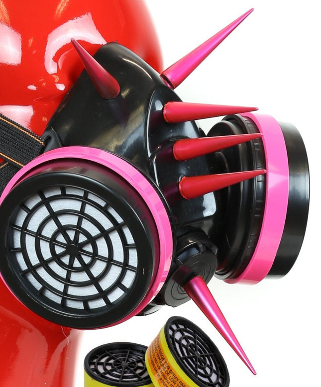 GM163 VINYL STRAP XL TALL SPIKE GAS MASK DUAL