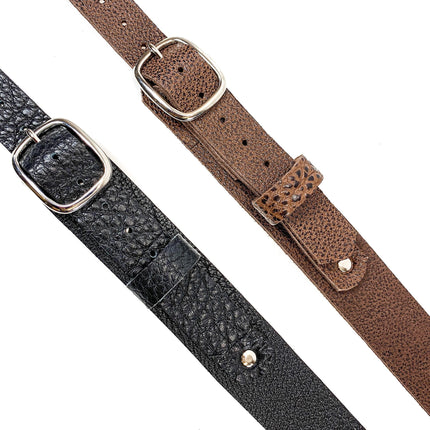 GS201PBB GUITAR STRAP PEBBLED LEATHER WITH BUCKLE