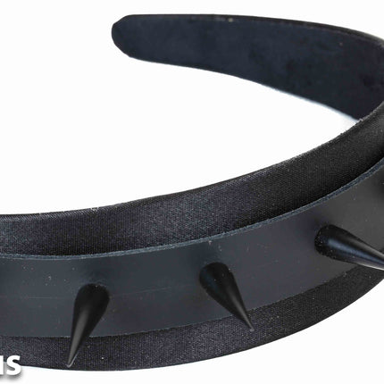 HB102-BS TALL SPIKE HEADBAND WITH BLACK SPIKES 25MM-1.25" WIDE