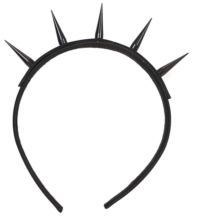 HB102-BS TALL SPIKE HEADBAND WITH BLACK SPIKES 25MM-1.25" WIDE