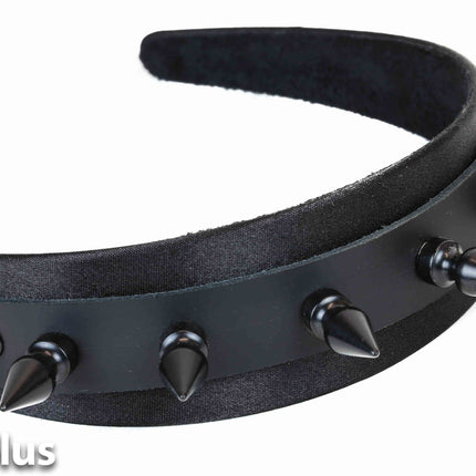HB105-BS 1" SPIKE HEADBAND WITH BLACK SPIKES 25MM-1.25" WIDE