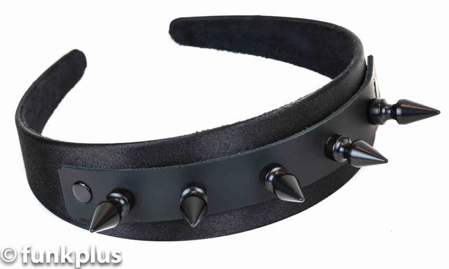 HB105-BS 1" SPIKE HEADBAND WITH BLACK SPIKES 25MM-1.25" WIDE