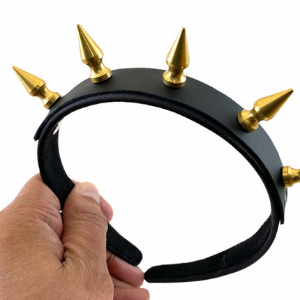 HB105BRS 1" SPIKE HEADBAND WITH LEATHER 25MM-1.25" WIDE 40MM-1