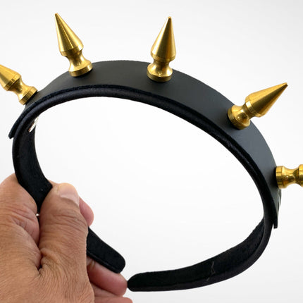 HB105BRS 1" SPIKE HEADBAND WITH LEATHER 25MM-1.25" WIDE 40MM-1