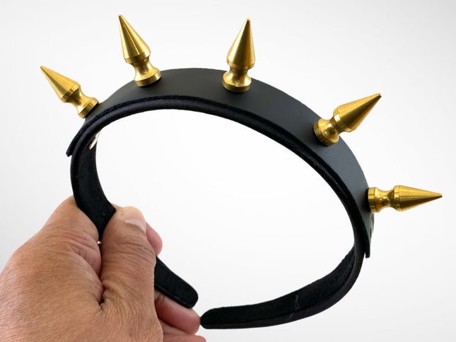 HB105BRS 1" SPIKE HEADBAND WITH LEATHER 25MM-1.25" WIDE 40MM-1
