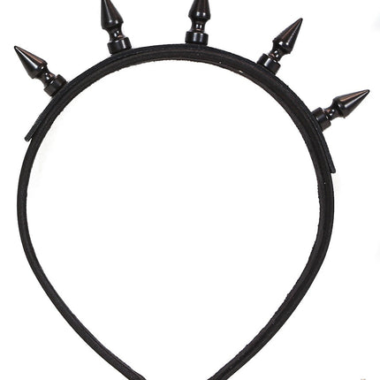 HB105-BS 1" SPIKE HEADBAND WITH BLACK SPIKES 25MM-1.25" WIDE