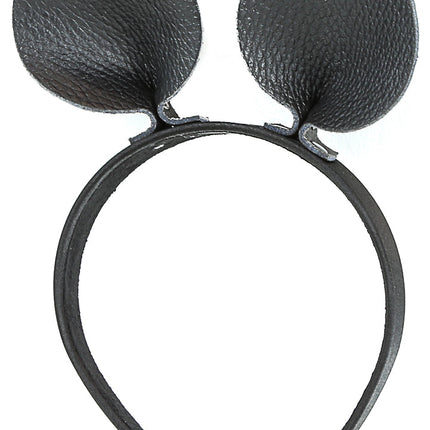 HB114 MOUSE EAR LEATHER HEADBAND 25MM-1.25" WIDE 40MM-1 1/2"