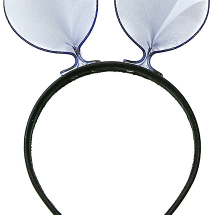 HB114-CLR MOUSE EAR LEATHER HEADBAND WITH CLEAR EARS 25MM-1.25"