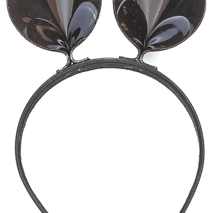 HB114VN-BLK MOUSE EAR LEATHER HEADBAND WITH VINYL BLACK EARS