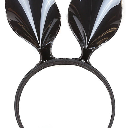 HB116VN-BLK DOG EAR LEATHER HEADBAND WITH VINYL BLACK EARS