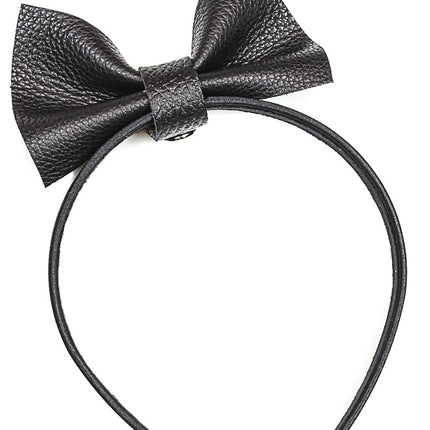 HB120 BOWTIE LEATHER HEADBAND 25MM-1.25" WIDE 40MM-1 1/2" WIDE