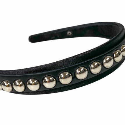 HB155 ROUND STUD HEADBAND WITH LEATHER 25MM-1.25" WIDE 40MM-1
