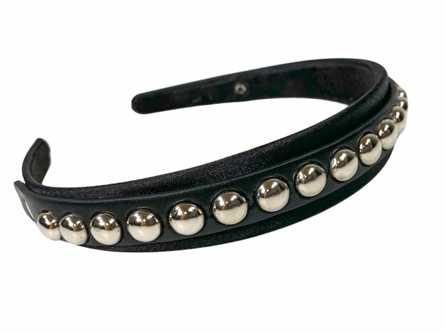 HB155 ROUND STUD HEADBAND WITH LEATHER 25MM-1.25" WIDE 40MM-1