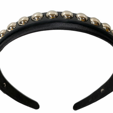 HB155 ROUND STUD HEADBAND WITH LEATHER 25MM-1.25" WIDE 40MM-1