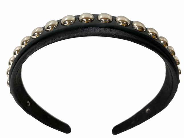 HB155 ROUND STUD HEADBAND WITH LEATHER 25MM-1.25" WIDE 40MM-1