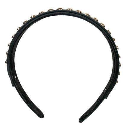 HB155 ROUND STUD HEADBAND WITH LEATHER 25MM-1.25" WIDE 40MM-1