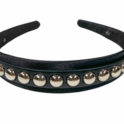 HB155 ROUND STUD HEADBAND WITH LEATHER 25MM-1.25" WIDE 40MM-1
