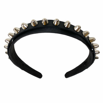 HB156 UK77 STUD HEADBAND WITH LEATHER 25MM-1.25" WIDE 40MM-1